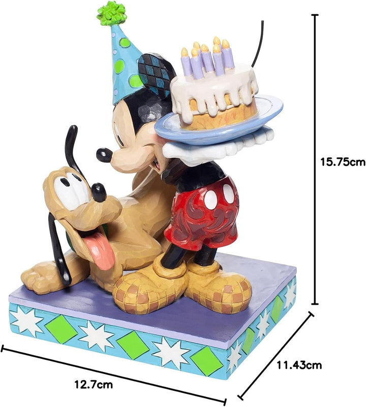 Disney Traditions Pluto and Mickey Birthday Figurine