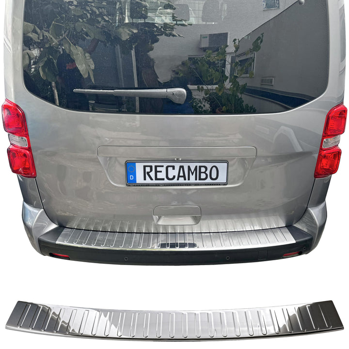 RECAMBO Ladekantenschutz Edelstahl Hochglanz poliert, Chrom Look - kompatibel für Opel Zafira Life -