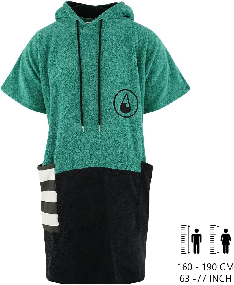 WAVE HAWAII Poncho Faro Surfponcho 100% Baumwolle für Körpergrössen von 160-190 cm Umkleidehilfe für