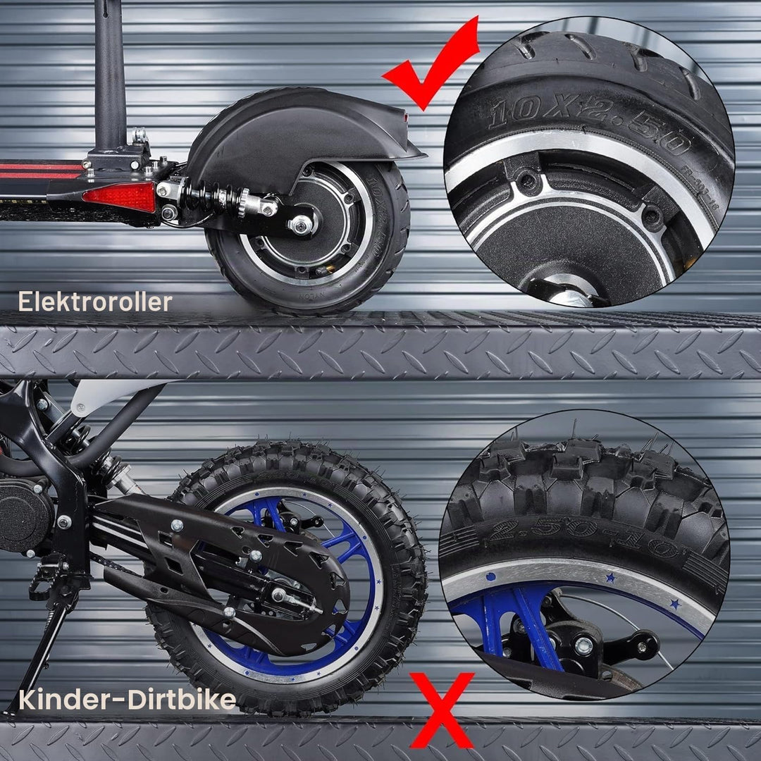 RUTU 10 x 2,50 Ersatzreifen und Schlauch für Smart Self Balancing Elektroroller, Hoverboard passend