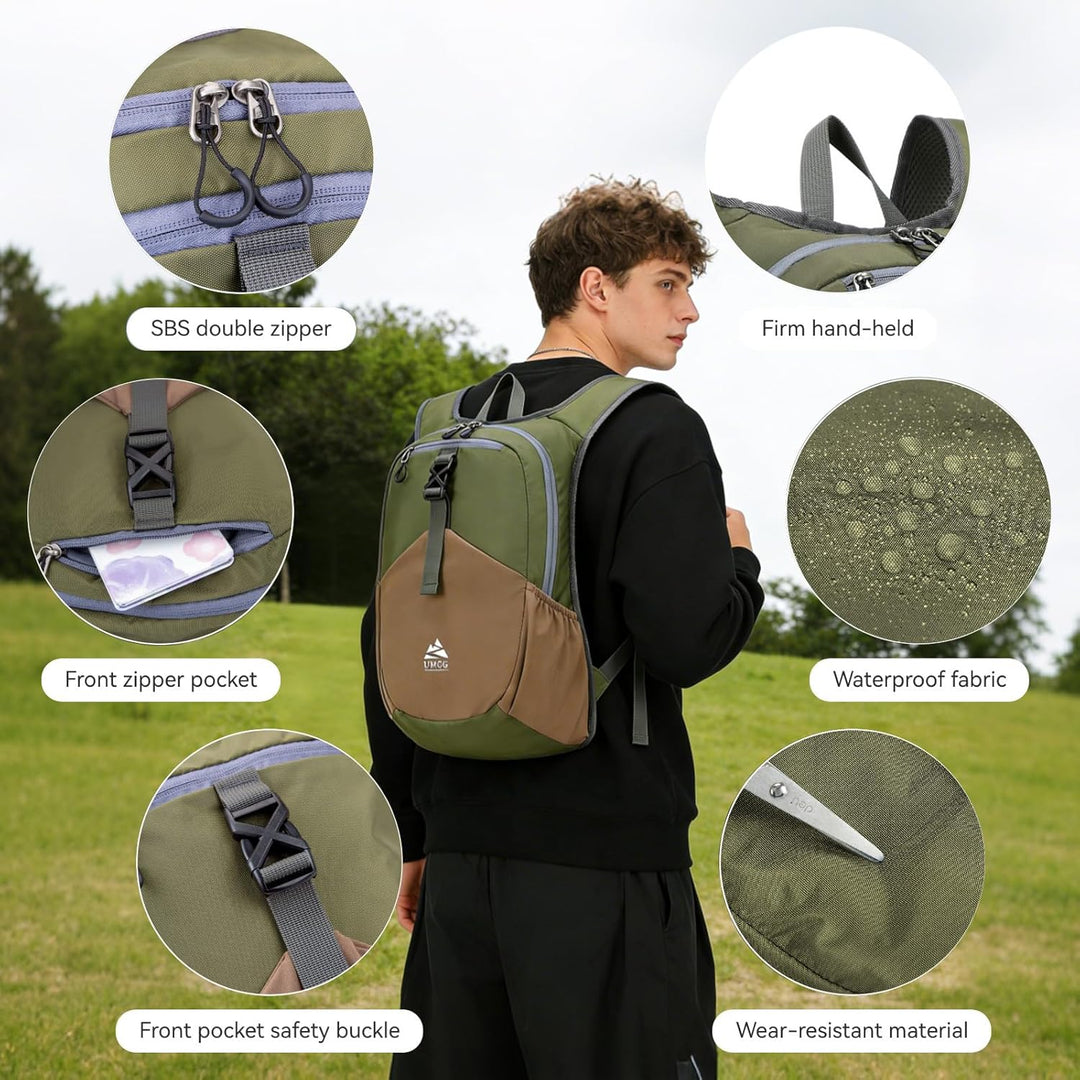 15L Wanderrucksack Kleiner Damen Herren Leichter Faltbarer Daypack Tagesrucksack Trekkingrucksack fü