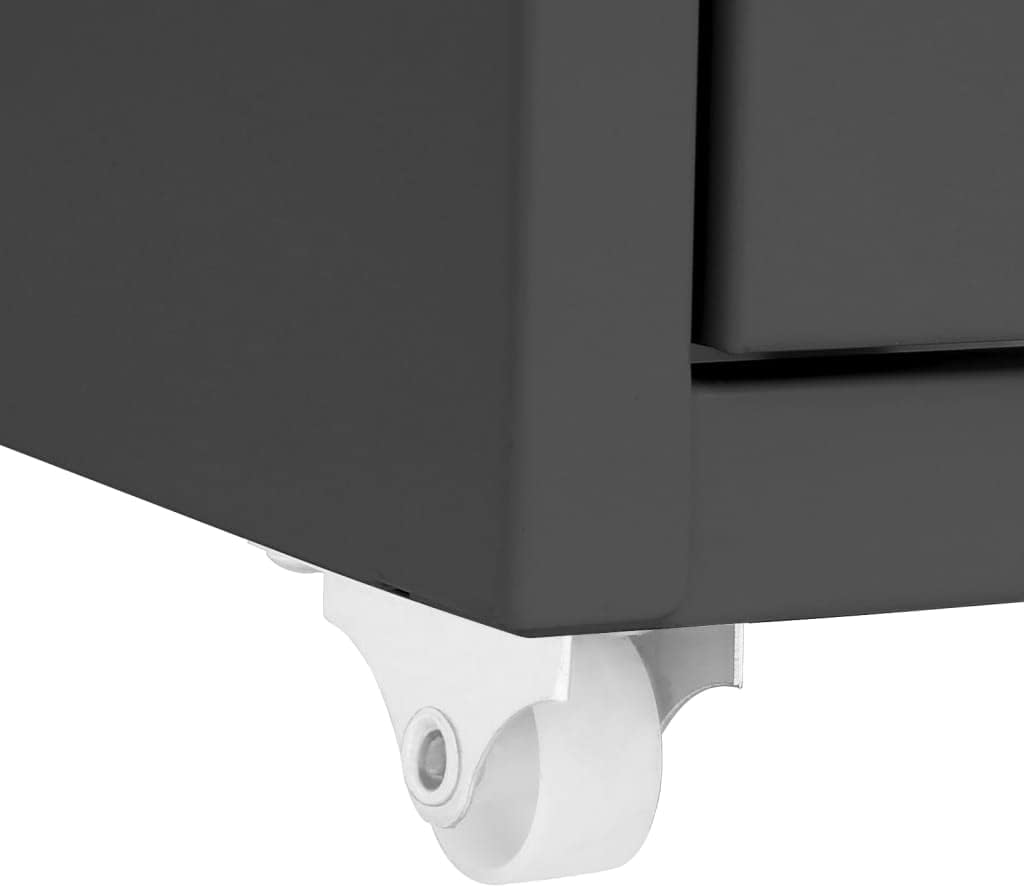 vidaXL Aktenschrank mit Rollen Rollcontainer Bürocontainer Schubladenschrank Büroschrank Metallschra