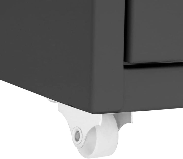 vidaXL Aktenschrank mit Rollen Rollcontainer Bürocontainer Schubladenschrank Büroschrank Metallschra