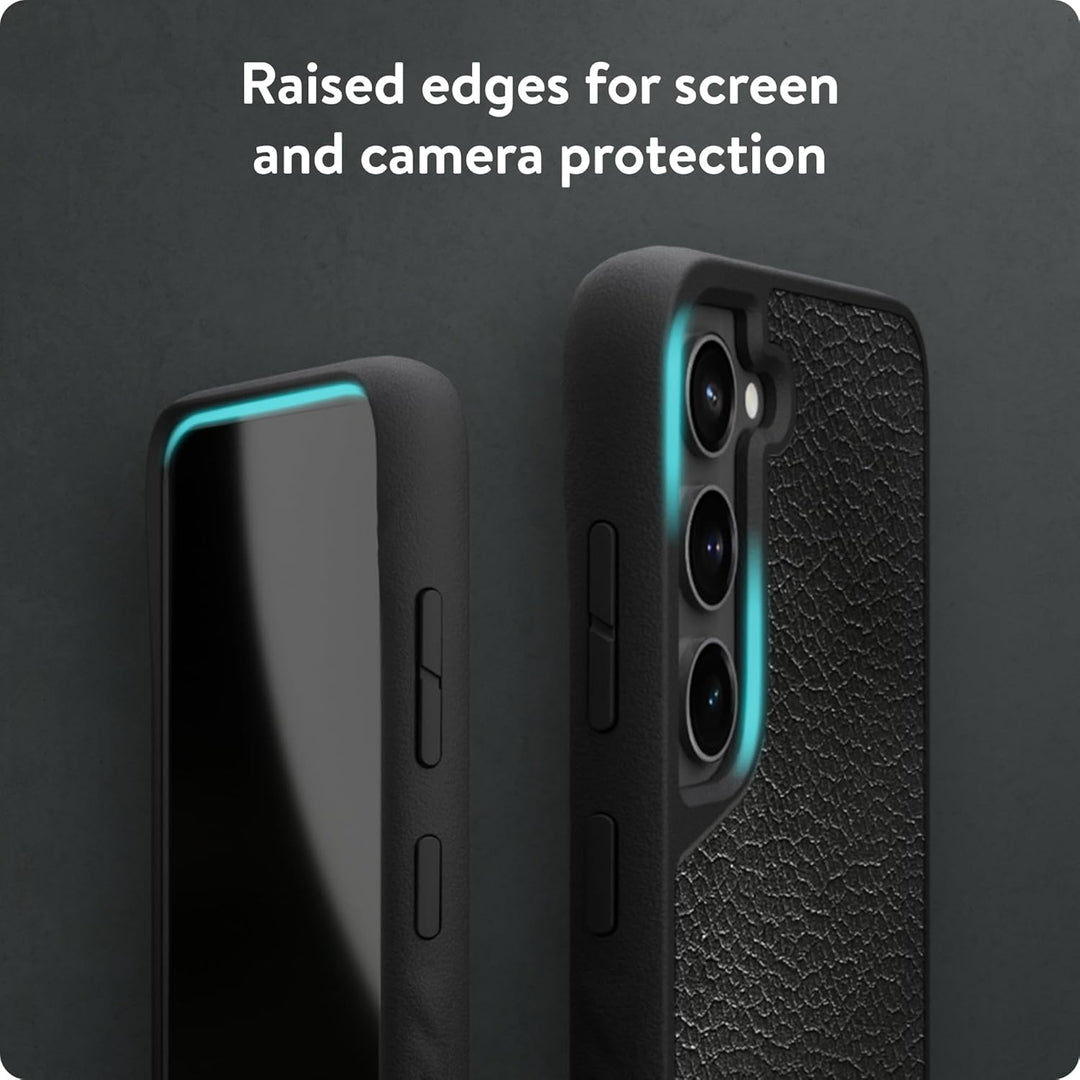 Mous - Hülle für Samsung Galaxy S23 - Schwarzes Leder - Limitless 5.0 - Handyhülle S23 MagSafe-Kompa