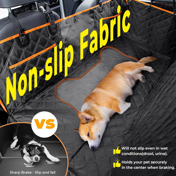 pecute Hundedecke Auto Rückbank mit Harter Unterseite- Wasserdicht und rutschfest Hundesitzbezug, Hu