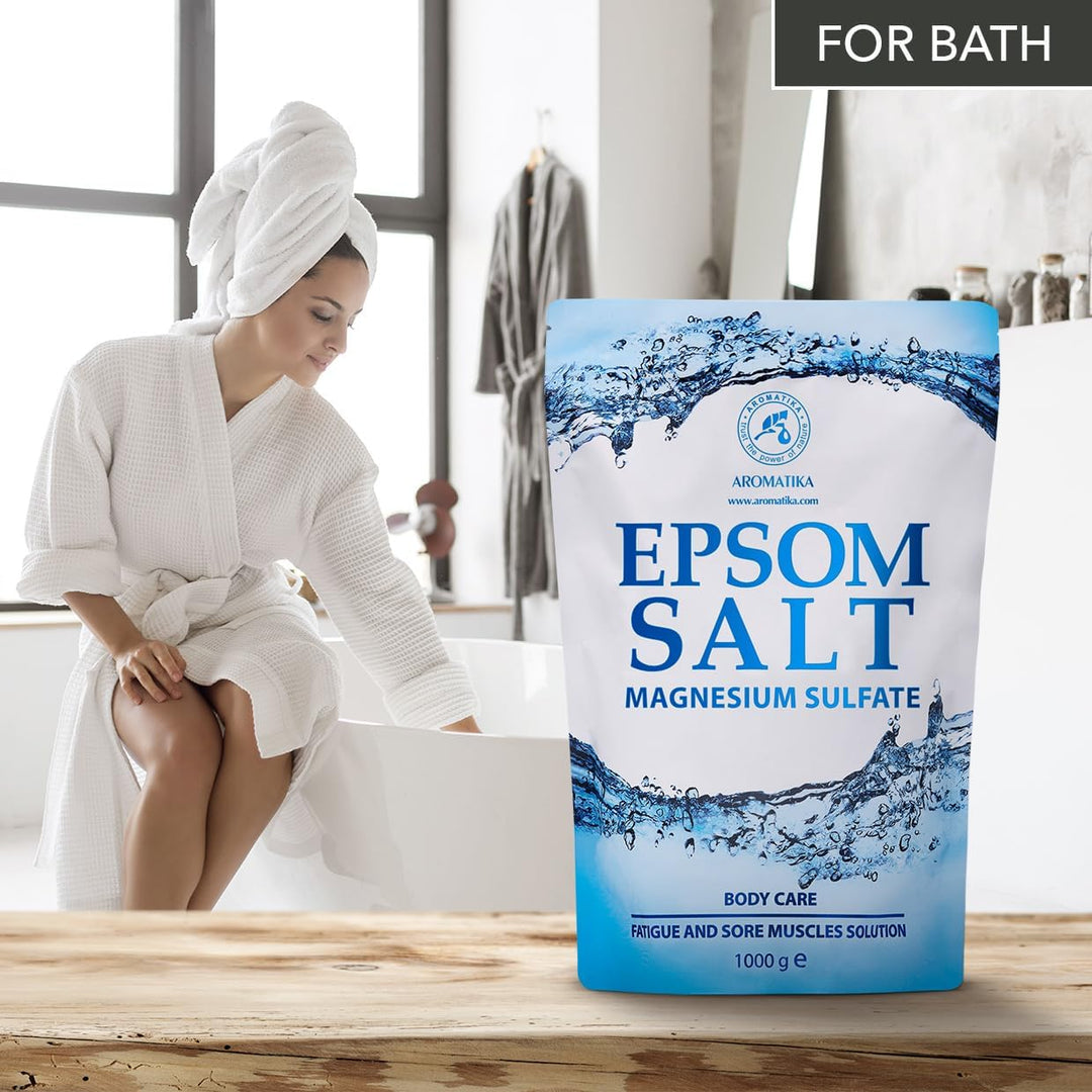 Epsom Salz Badesalz 1000g - 100% Natürliches Salz - Konzentrierte Magnesium quelle - Lindert Muskelk