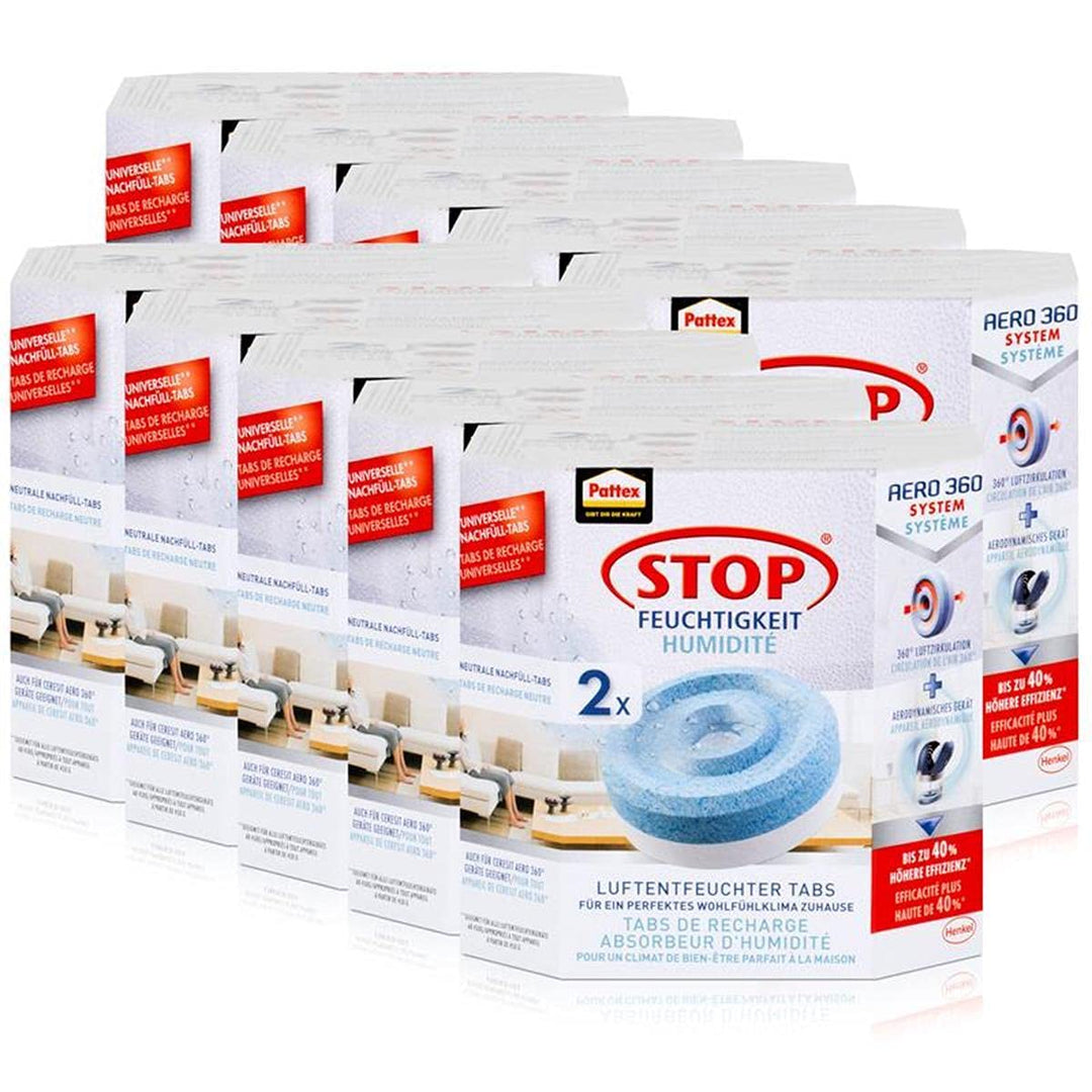 Henkel Pattex Stop Feuchtigkeit Aero 360° Luftentfeuchter Nachfüllpack 2x450g Neutral-Tabs - Vorbeug
