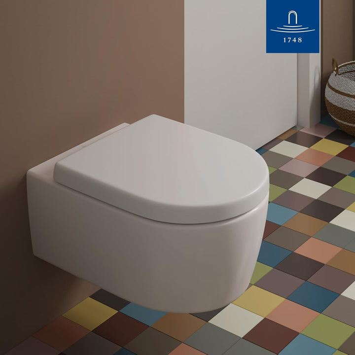 Villeroy & Boch WC-Sitz Avento - Toilettendeckel Weiss glänzend mit Absenkautomatik - Abnehmbarer, b