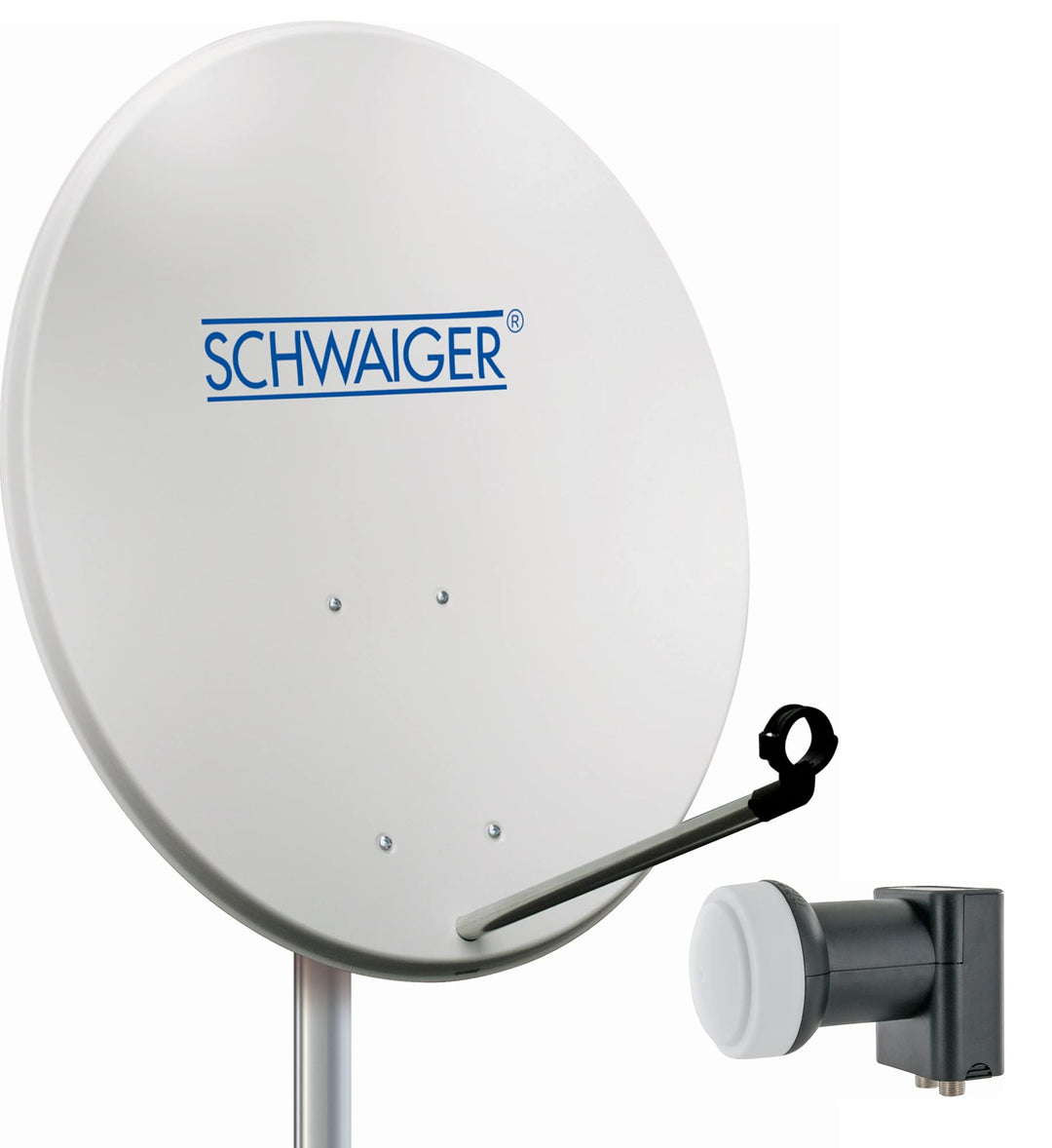 Schwaiger SPI993011 Stahl-Spiegel-Set 80 cm 2 TN mit Twin-LNB