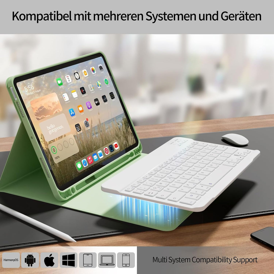 Hülle mit Tastatur für iPad Air 11 Zoll M4/M3/M2 (2026/2025/2024), iPad Air 5 4 2022/2020 10,9 Zoll,