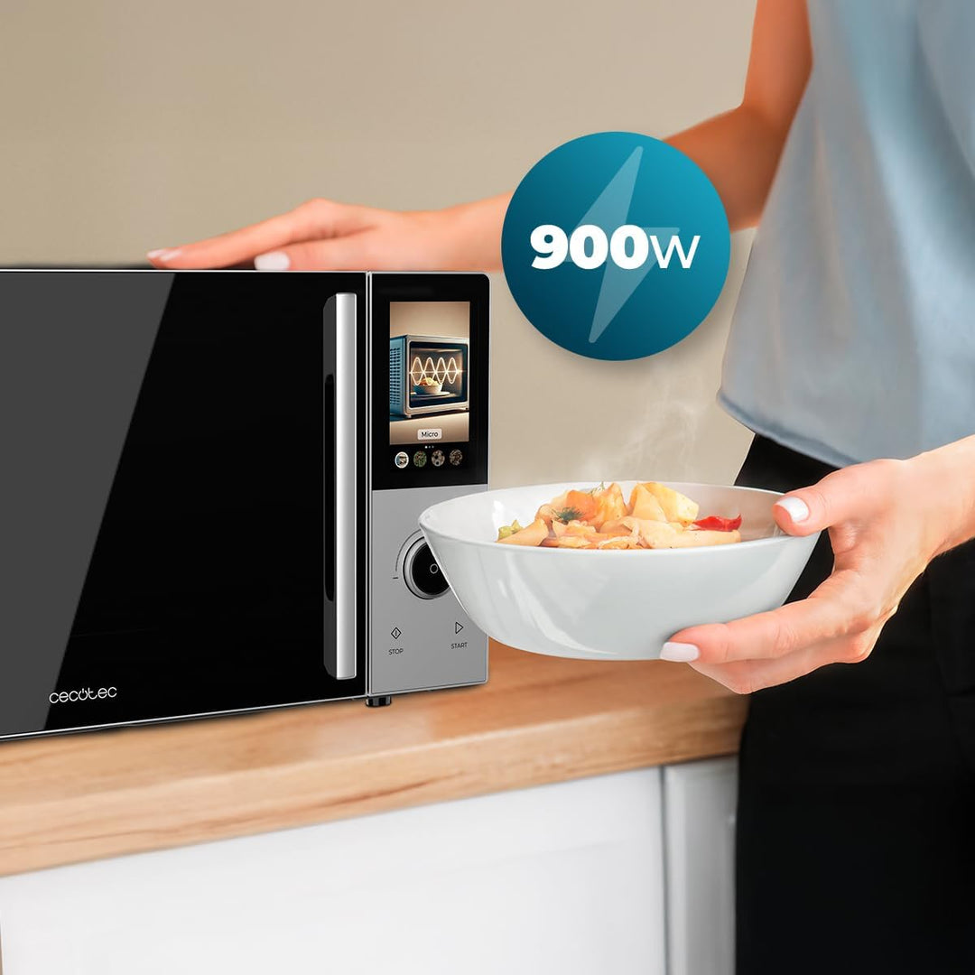 Cecotec Digitale Touchscreen-Mikrowelle mit Grill, 25 l, Convection 2500 Touch, 900 W, Grill 1200 W,