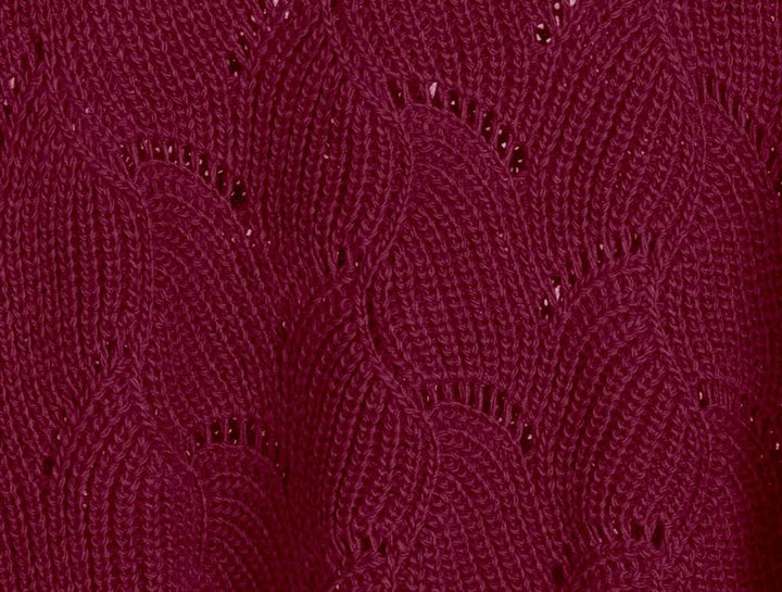styleBREAKER Damen Oversize Strickpullover mit Ajourmuster und Langen Ärmeln, U-Boot Ausschnitt, Pon