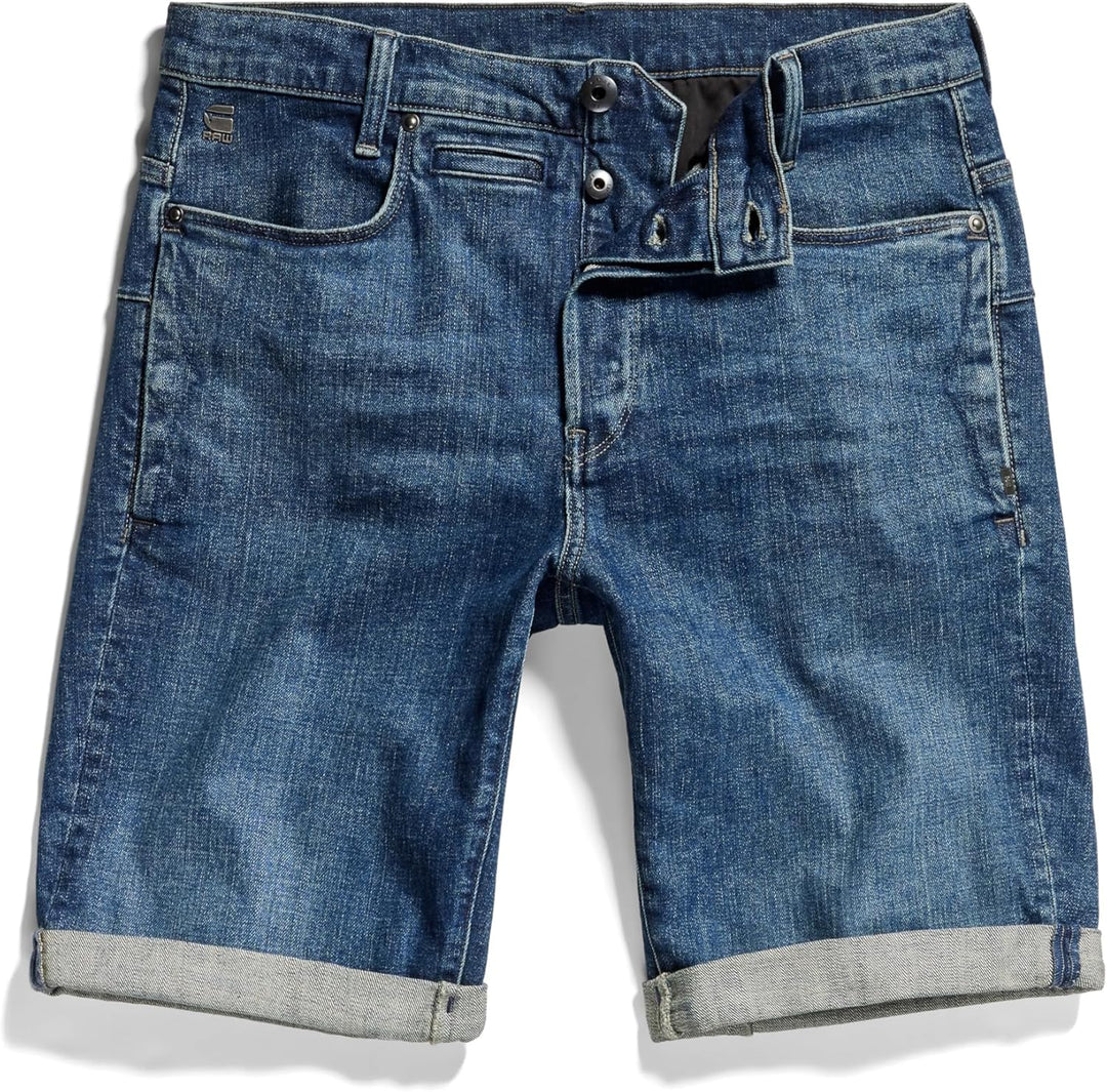 G-STAR RAW Herren D-staq 3d Straight Shorts 28W Blau (Worn in Sentry Blue D10064-d594-g334), 28W Bla