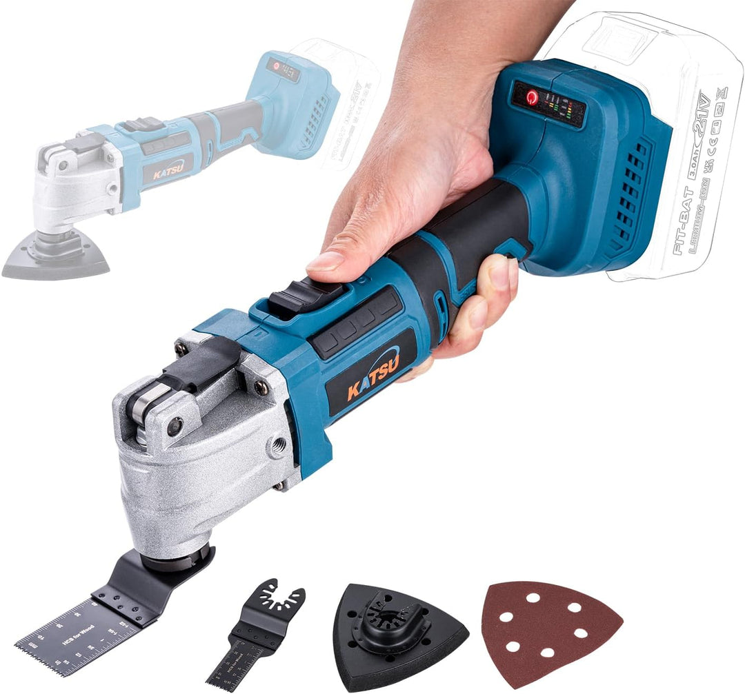 KATSU FIT-BAT 21V Akku-Multifunk Werkzeug Brushless Oszillierendes Multitool, 6 Geschwindigkeiten, S
