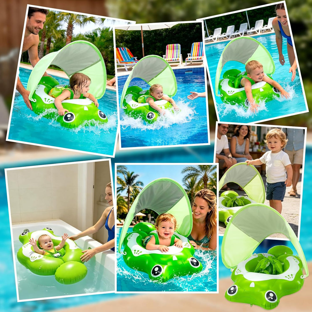 Schwimmring Baby mit Abnehmbarem Sonnendach | Kinder Schwimmreifen | Aufblasbare Schwimmhilfe Verste