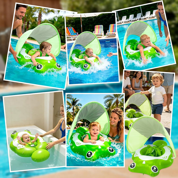 Schwimmring Baby mit Abnehmbarem Sonnendach | Kinder Schwimmreifen | Aufblasbare Schwimmhilfe Verste
