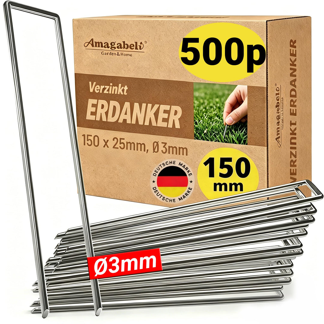 AMAGABELI GARDEN &amp; HOME 500 Erdanker Bodenanker Anti-Rost Stück Aus Gehärtetem 150 MM Durchmesser Ø