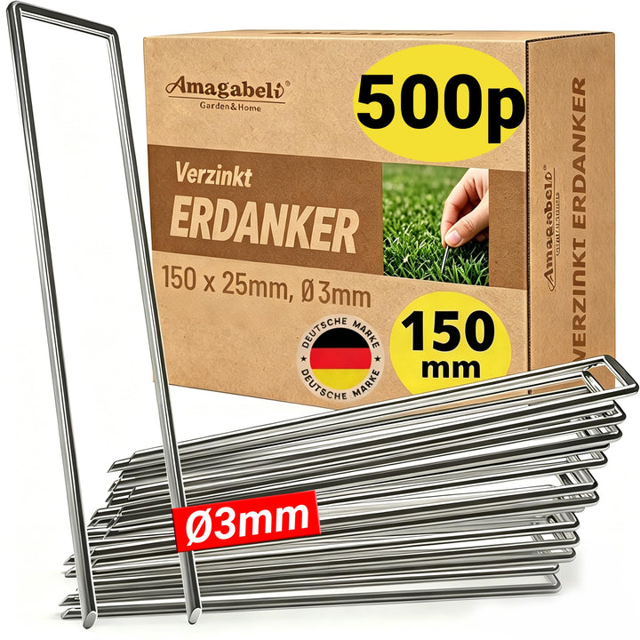 AMAGABELI GARDEN &amp; HOME 500 Erdanker Bodenanker Anti-Rost Stück Aus Gehärtetem 150 MM Durchmesser Ø