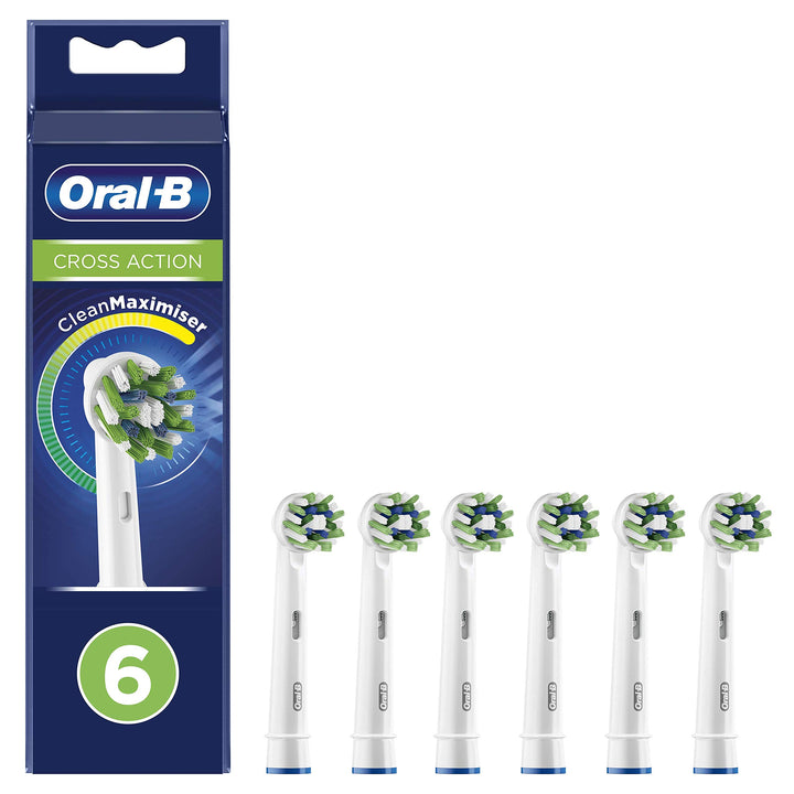 Oral-B Cross Action Elektrische Zahnbürstenkopf mit CleanMaximizer-Technologie, abgewinkelte Borsten
