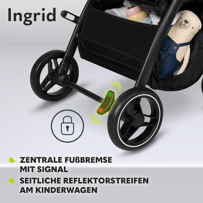 LIONELO INGRID Kinderwagen bis 22 kg von 6 Monaten bis 4 Jahren Grosse 360° schwenkbare Räder Volle