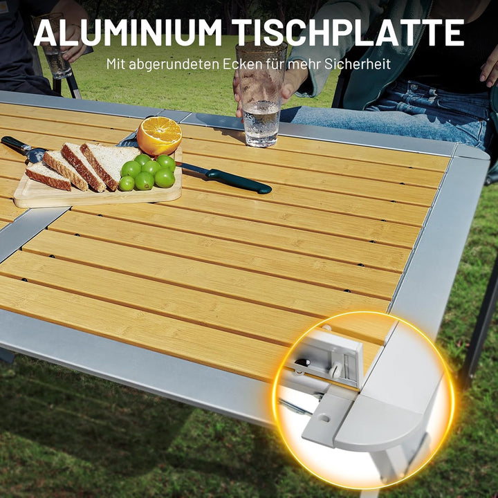 TIMBER RIDGE Campingtisch Klappbar Klapptisch Camping Falttisch Tragbar Aluminium mit Tasche für Pic