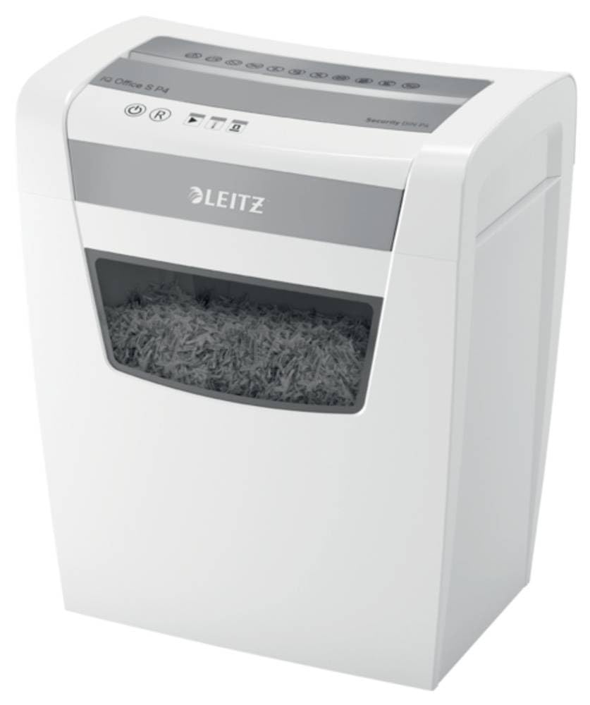 Leitz IQ Office S P4 Aktenvernichter 12 Blatt Partikelschnitt 4 x 28mm P-4 23l Vernichtet auch Bürok
