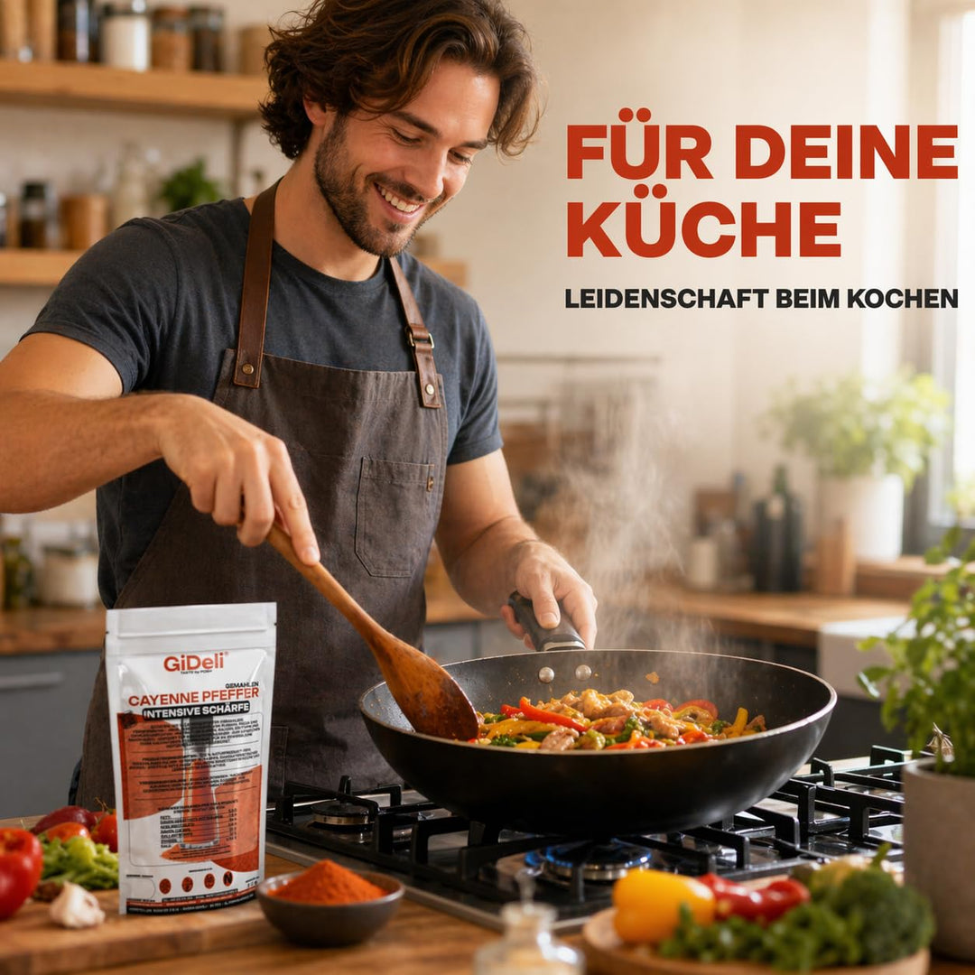 GiDeli Cayenne Pfeffer 2 x 1kg - Fein Gemahlenes Chilipulver für Fleisch, Fisch, Suppen und Sossen -
