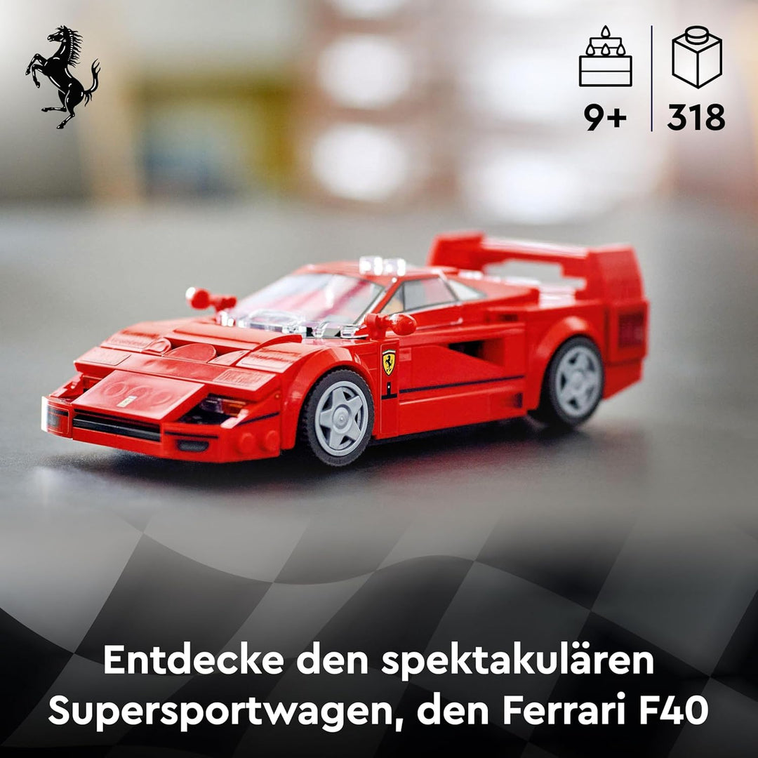 LEGO Speed Champions Ferrari F40 Supersportwagen, Spielset mit baubarem Spielzeugauto und Fahrer-Min