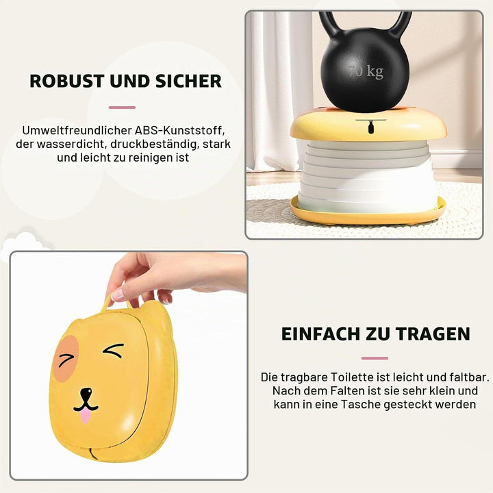 Faltbarer Toilettensitz für Kinder, Reisetöpfchen für Auto, Outdoor & Indoor, Praktisch für Camping