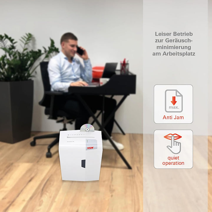 HSM shredstar X5 Aktenvernichter, Sicherheitsstufe P-4, 5 Blatt (Partikelschnitt) mit CD-Schredder w
