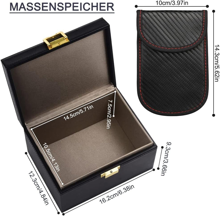 Diyife Faraday Box Kommt mit Signalblockiertasche, Keyless Go Schutz Autoschlüssel Box, Anti-Diebsta