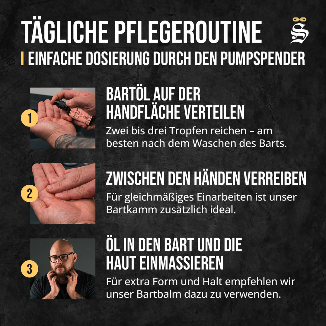 Störtebekker® Premium Bartöl Tortuga - tägliche Bartpflege für 3-Tage-Bart bis Vollbart - 50ml Beard
