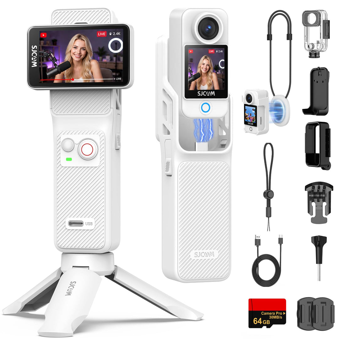 SJCAM C400 64GB Vlogging Camera 4K Videokamera,7 Stunden Akku und 6 Achsen Bildstabilisierung,Vlog K