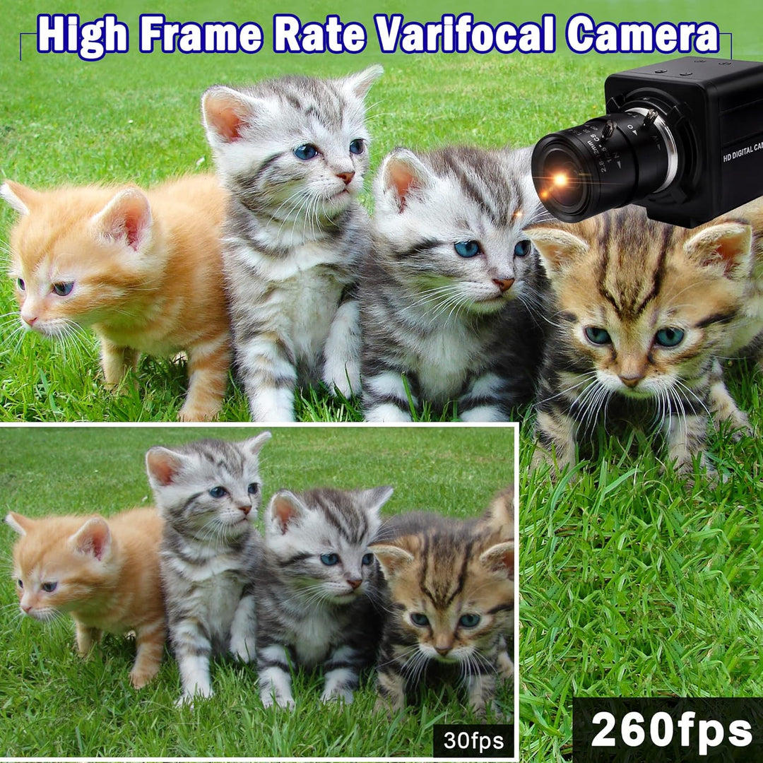 ELP Web Kamera 1080P mit 2.8-12mm Zoom Objektiv,2MP OV4689 60fps Weitwinkel Webcam Plug&Play für PC,