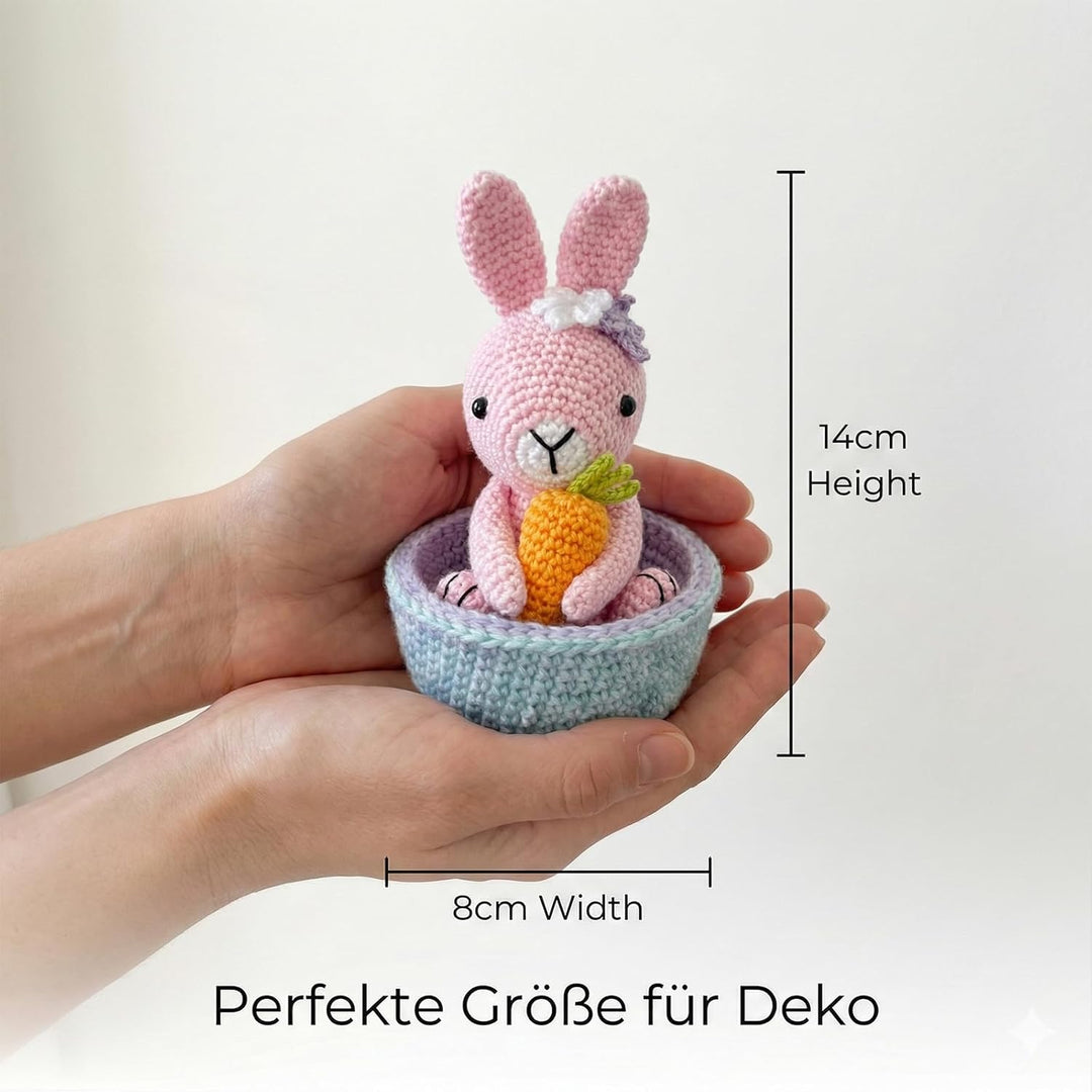 Hoypeyfiy Anfänger-Häkelset für Ostereier und Karotten, Komplettes Amigurumi-Set mit Schritt-für-Sch