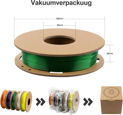 TPU Filament 1.75mm Bundle, TINMORRY 3D Printer Filament Bundle, 200g x 5 Spools, Transparent + Tran