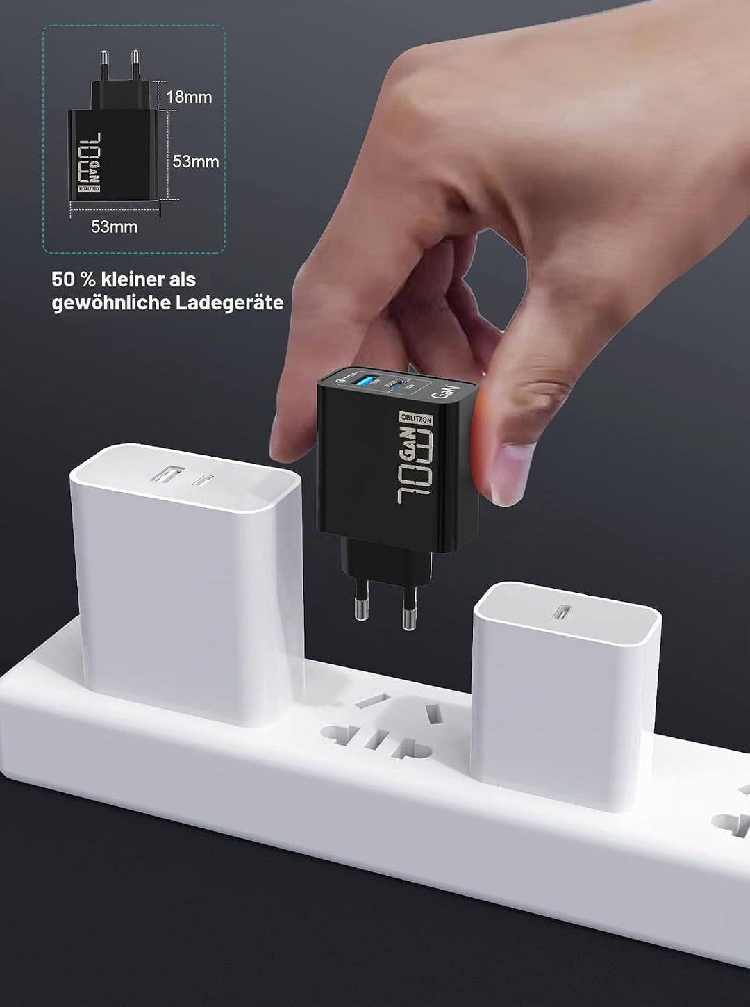 70W USB C Ladegerät Type C PD GaN Netzteil 2-Port USB C Netzteil für MacBook Pro/Air Dell XPS 15 Goo