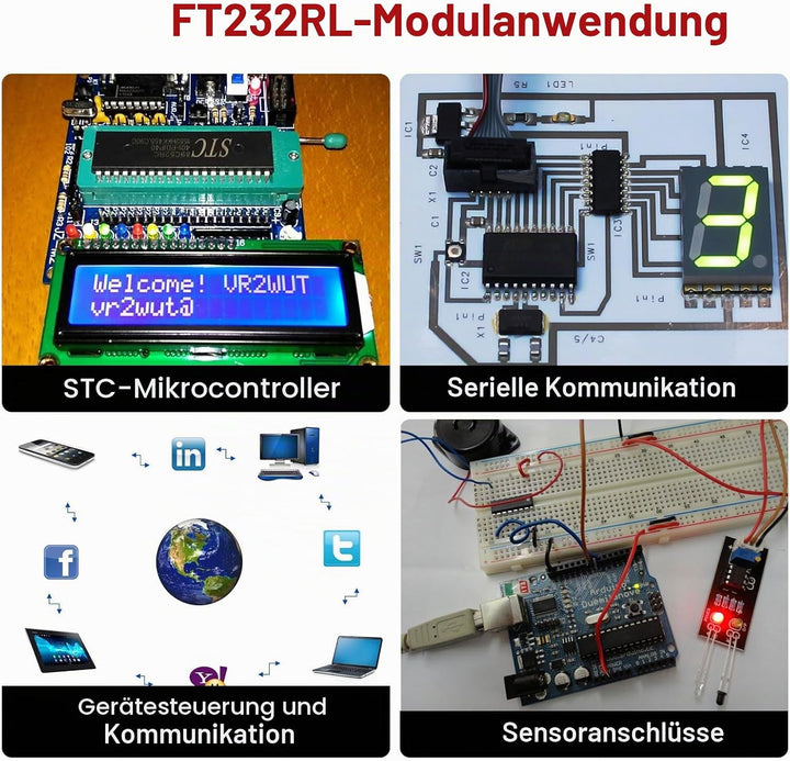 USB-C zu TTL Serial Adapter mit FT232RL RUIZHI 3 Stück FT232RL Modul für 3.3V und 5V Mini USB zu TTL