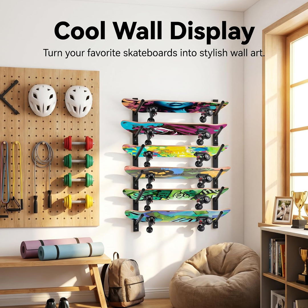 Bijun Wandhalterung für Skateboards, Wandaufsteller für Snowboard, Wandhalter für Ski, Horizontal, W