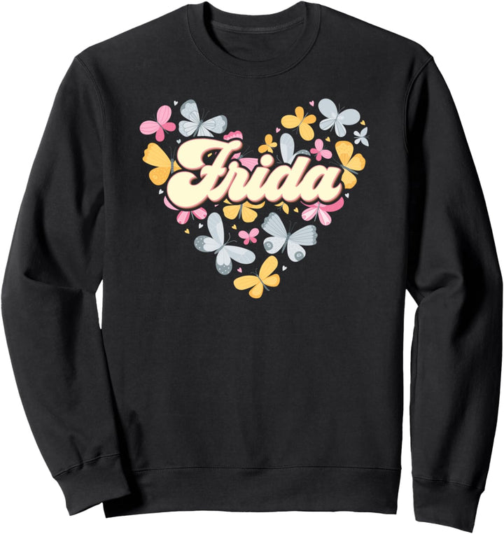Frida Retro Vintage Schmetterling Vornamen Namen Sweatshirt