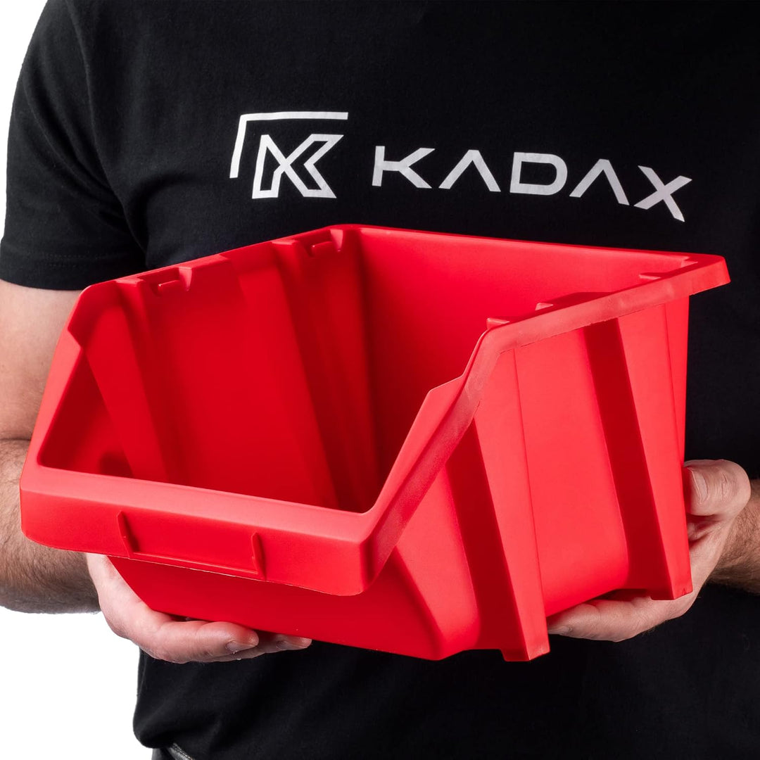 KADAX Werkstatt-Stapelkiste, kleine Sortierbox aus PP Kunststoff, Sichtlagerbox in verschiedenen Grö