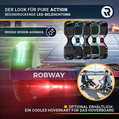 Robway W1 Hoverboard - Das Original - Marken Akku - Self Balance - 22 Farben - Bluetooth - 𝟮 x 𝟯𝟓𝟬 W