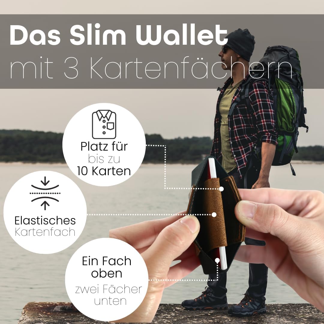 MakakaOnTheRun® Kartenetui Herren Wallet, Kartenhalter, Kreditkartenetui, Slim Wallet Herren Geldbör