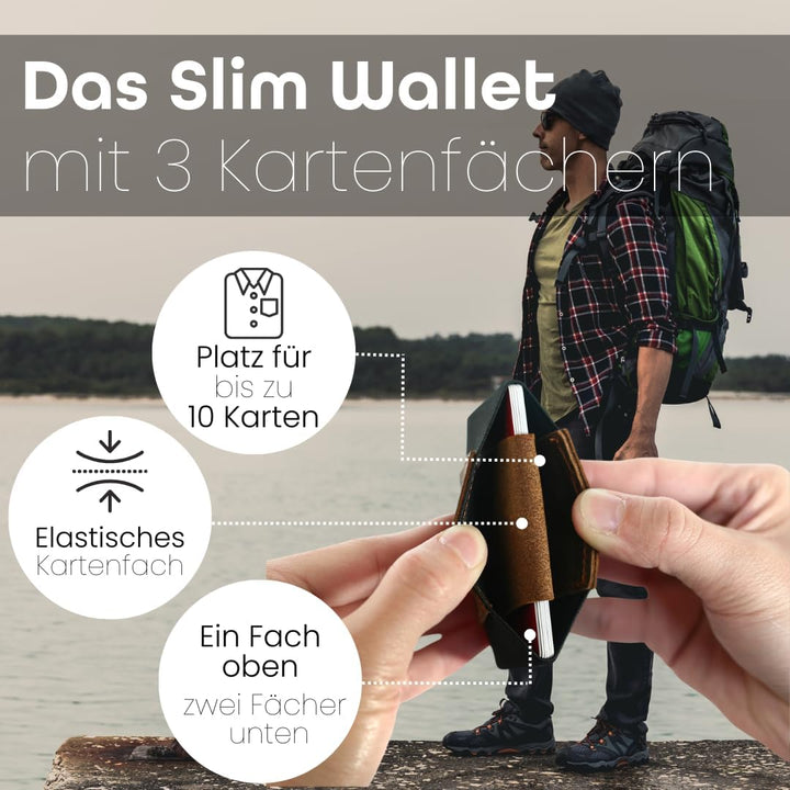 MakakaOnTheRun® Kartenetui Herren Wallet, Kartenhalter, Kreditkartenetui, Slim Wallet Herren Geldbör