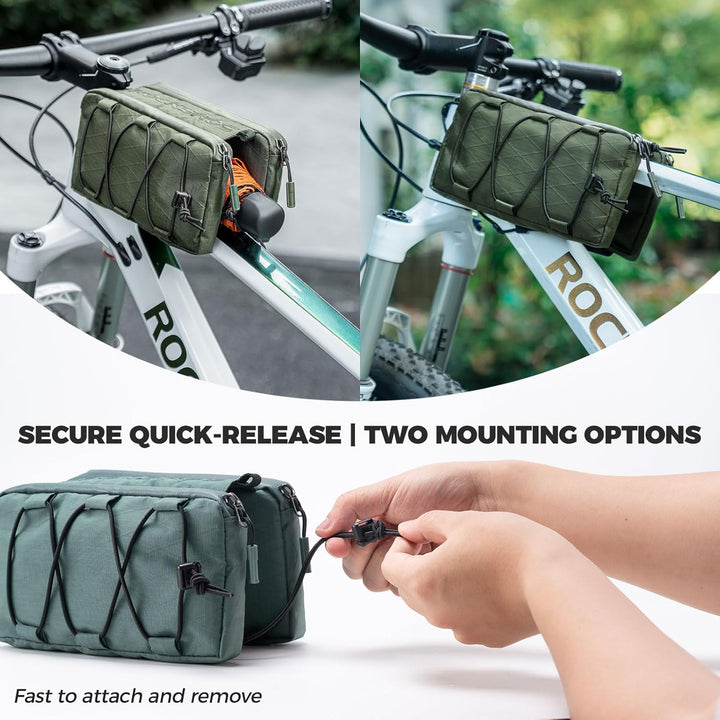 ROCKBROS Rahmentasche Fahrradtasche Oberrohr Schlankes Design mit Elastischer Seitenschnur, Fahrrad