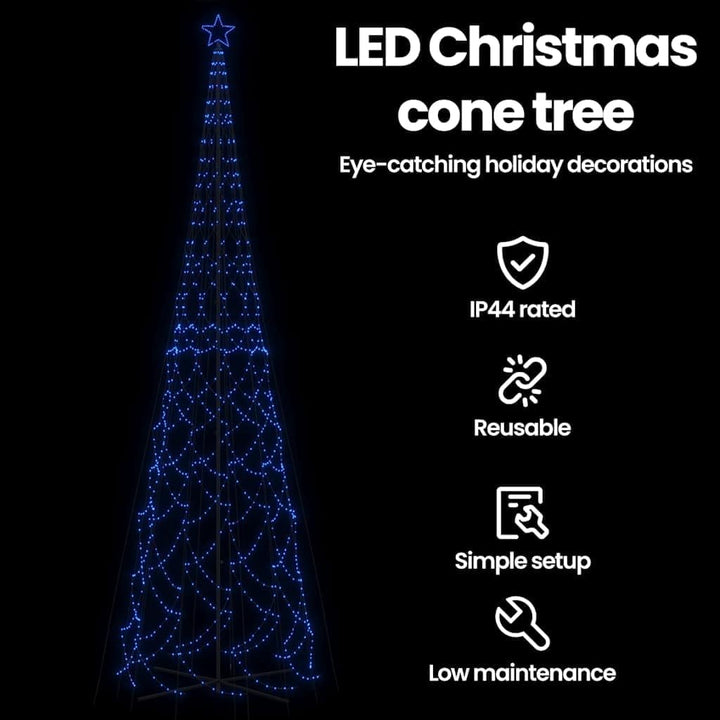 vidaXL LED Weihnachtsbaum Kegelform Tannenbaum Lichterbaum Weihnachtsdeko Stern Beleuchtung Aussen B