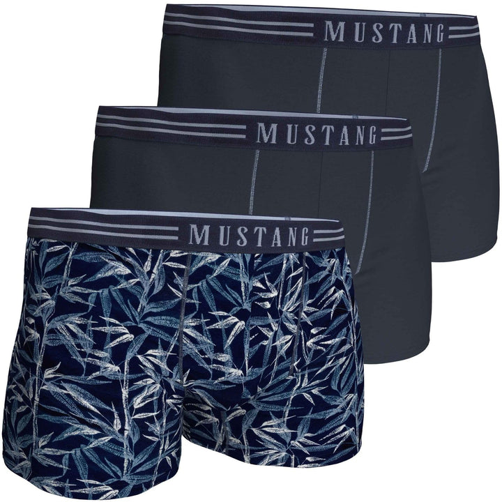 MUSTANG Men's Retro Shorts 3 Pack, Boxer Shorts, Pants, True Denim, S-XL, S Navy Bambus