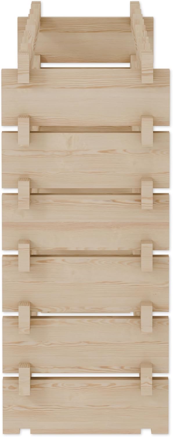 Lenmar RW-STK Weinregal aus Holz, 48-60 Flaschen Kapazität, 6 Ebenen, Farbe Beige, ideal für den Kel