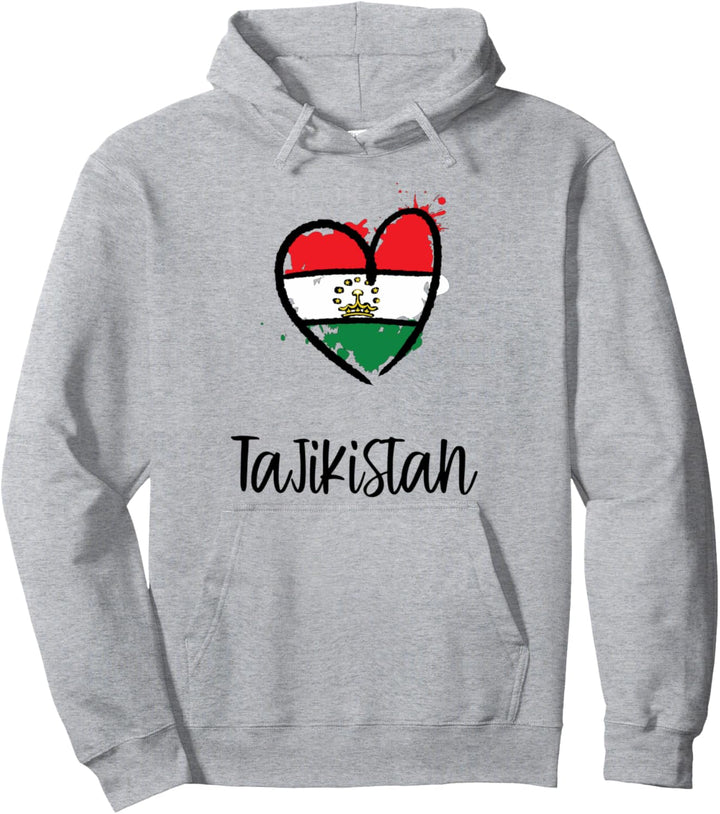 Tajikistan Heart Art Flag Cute Asia Tajik Tajikistani Gift Pullover Hoodie