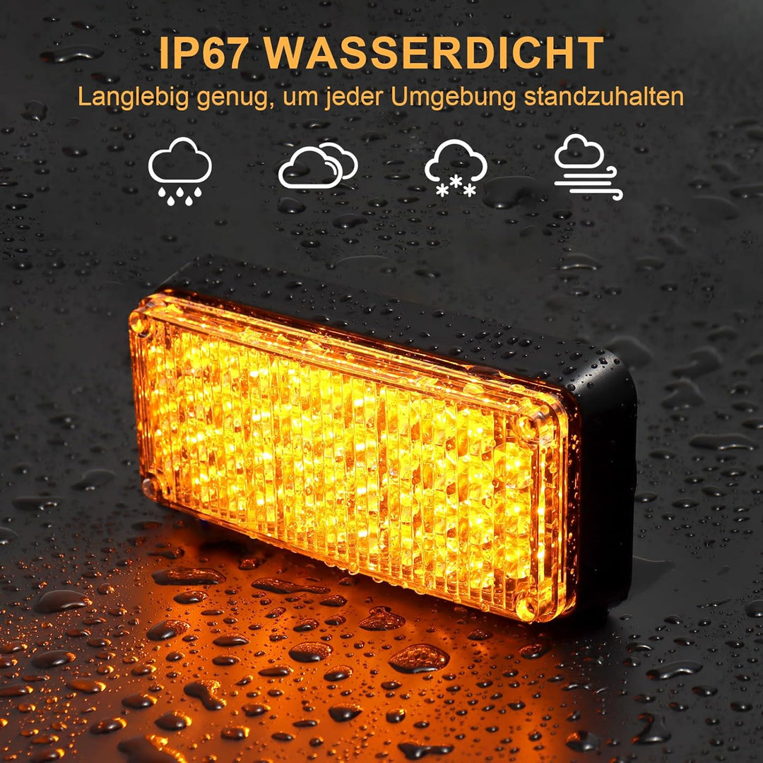 Dinfu LED Warnleuchte akku mit Fernsteuerung, 12V gelbes blinklicht auto magnet kabellose 5 Modes wi